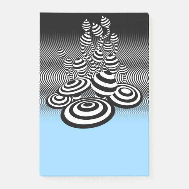 Post-it® Le bleu magique de champignons se fanent bloc de (Devant)