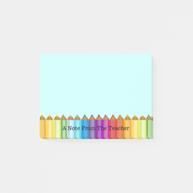 Post-it® Le bloc-notes du professeur coloré de crayons (Devant)