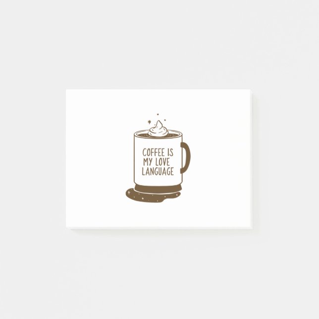 Post-it® Le Café Est Ma Langue D'Amour (Devant)