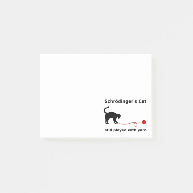 Post-it® Le chat de Schrödinger joué toujours avec le fil (Devant)