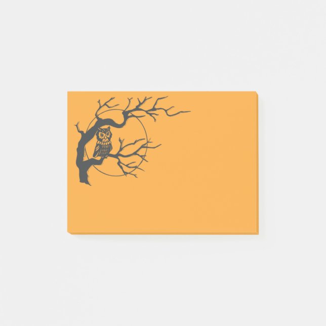 Post-it® Le Citrouille Éffrayant de Owl Halloween publie so (Devant)
