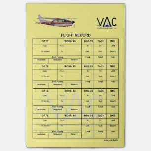 Post-it® Le Courrier-it® record du vol N777WL note 4 x 6