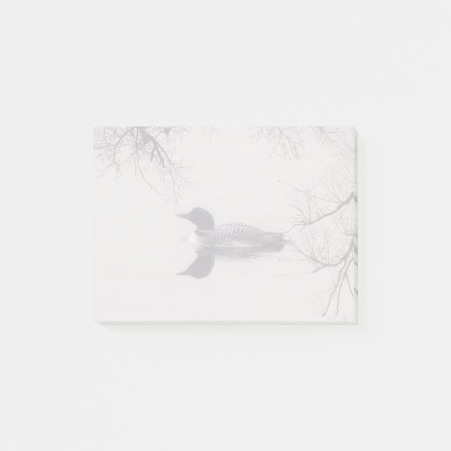 Post-it® Le dingue commun nage dans un lac du nord en hiver (Devant)