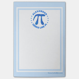 Post-it® Le geek bleu de maths de symbole de Z pi aime pi