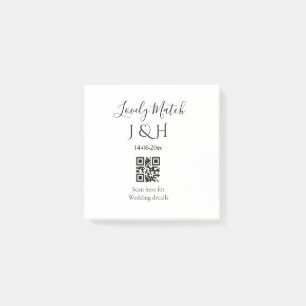 Post-it® Le mariage d'ajouter le nom de couple QR code scan