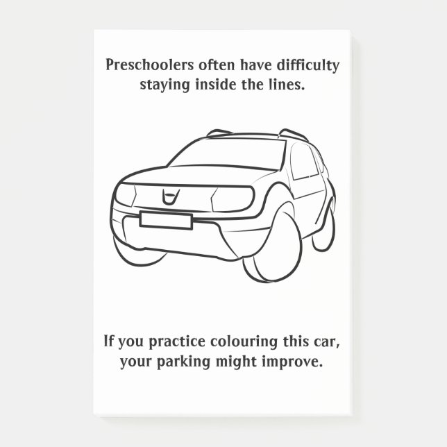 Post-it® Le mauvais travail de stationnement (Devant)