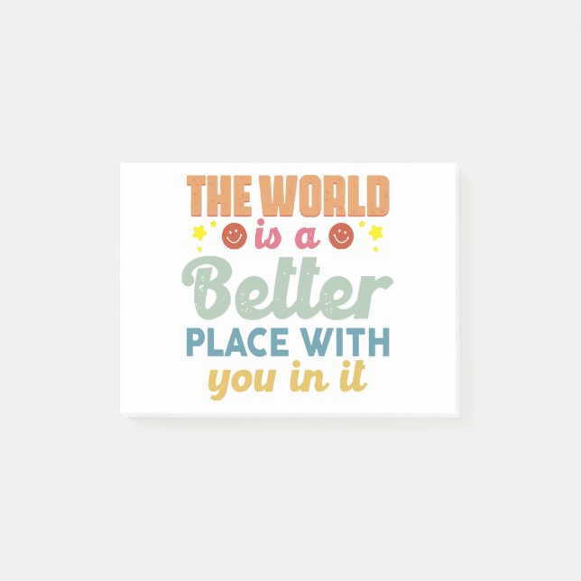 Post-it® Le Monde Est Un Meilleur Endroit Avec Vous (Devant)