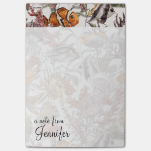 Post-it® Le motif de vie marine d'aquarelle ajoutent