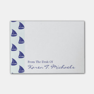 Post-it® Le motif de voilier de bleu royal ajoutent votre