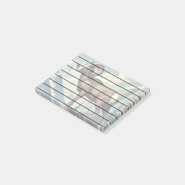 Post-it® Le mouton de Bighorn sur un terrain rocheux (Incliné)