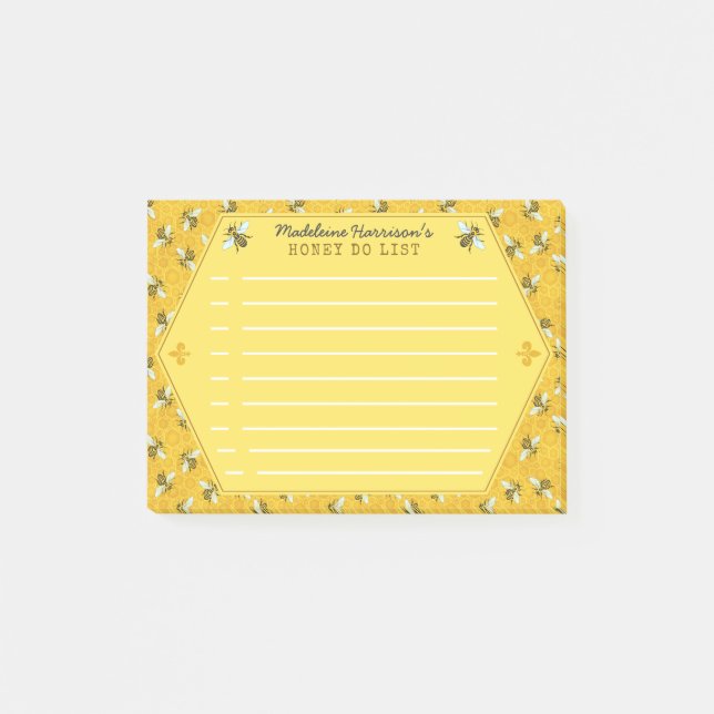 Post-it® Le nid d'abeilles d'abeille gaffent l'abeille que (Devant)