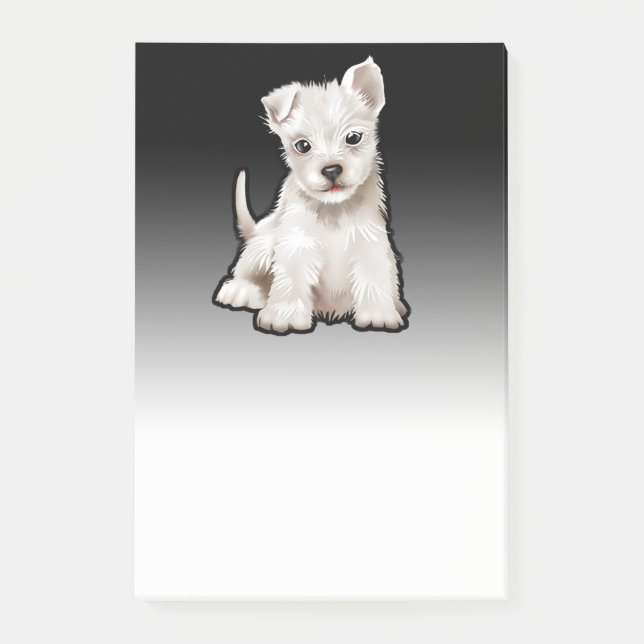 Post-it® Le noir fait sur commande de chiot de Westy se (Devant)