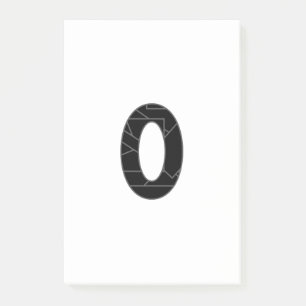 Post-it® Le nombre zéro (0) en noir