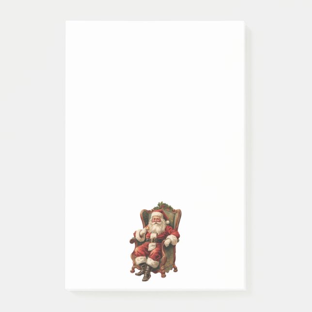 Post-it® Le Père Noël rétro assis en chaise Noël (Devant)