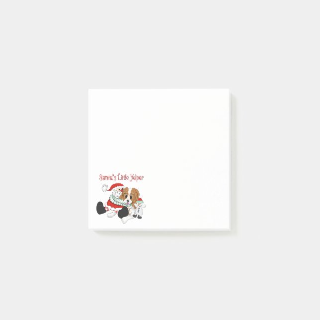 Post-it® Le petit Yelper Cavalier King Charles de père Noël (Devant)