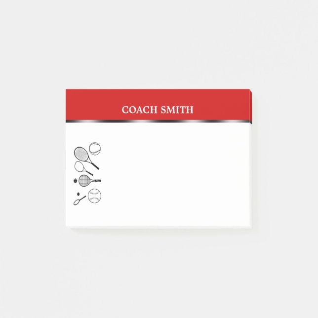Post-it® Le professeur d'entraîneur de tennis (Devant)
