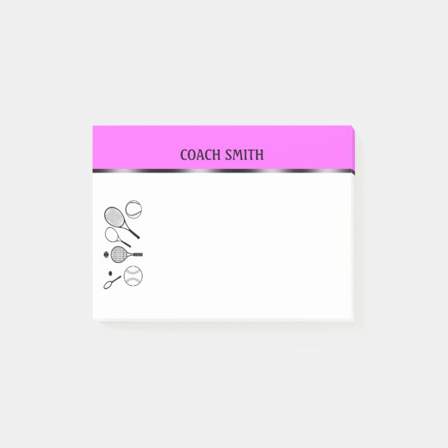 Post-it® Le professeur d'entraîneur de tennis (Devant)