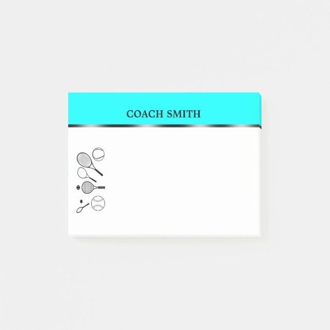 Post-it® Le professeur d'entraîneur de tennis (Devant)
