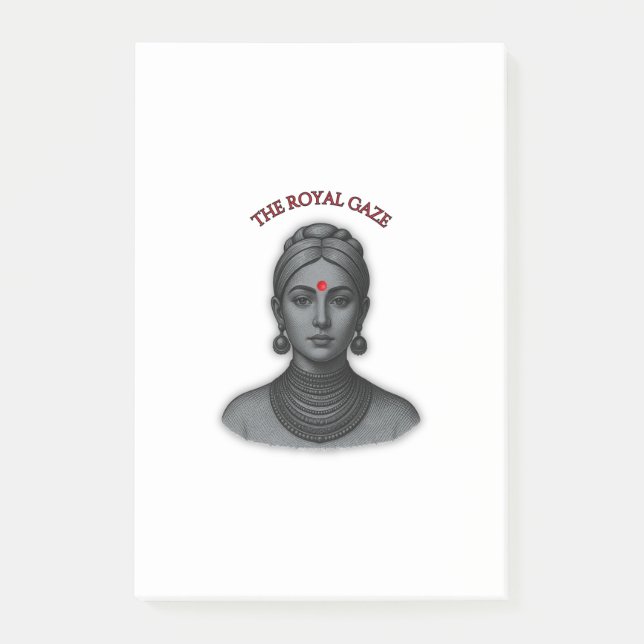 Post-it® Le Regard Royal - Reine Indienne en Ligne Art (Devant)