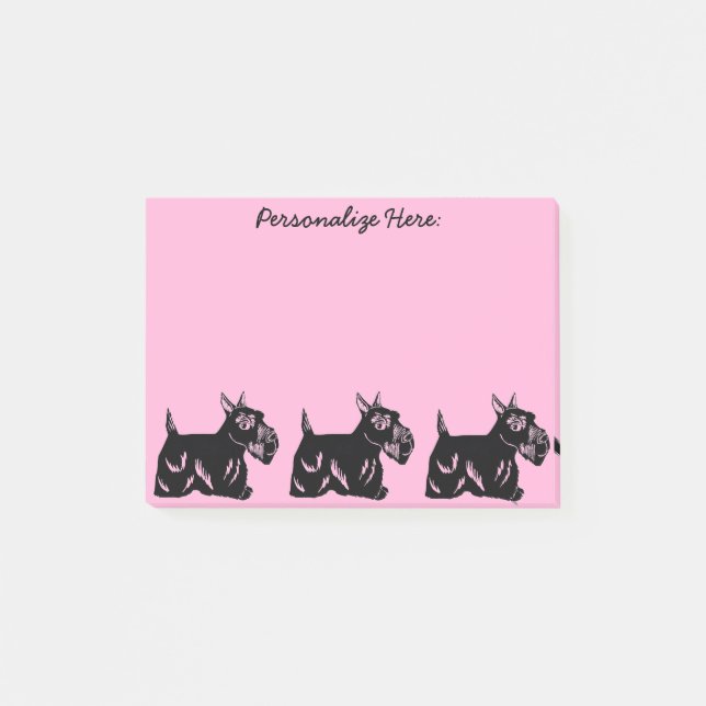 Post-it® Le Scottie poursuit les notes faites sur commande (Devant)