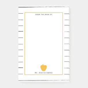 Post-it® Le Sketchic Stripes Enseignant de la Pomme Jaune