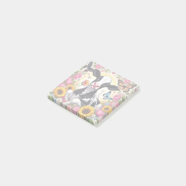 Post-it® Le veau au coeur d'une merveille florale et papill (Incliné)