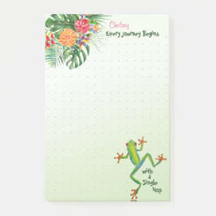 Post-it® Le voyage de grenouilles vertes tropicales commenc