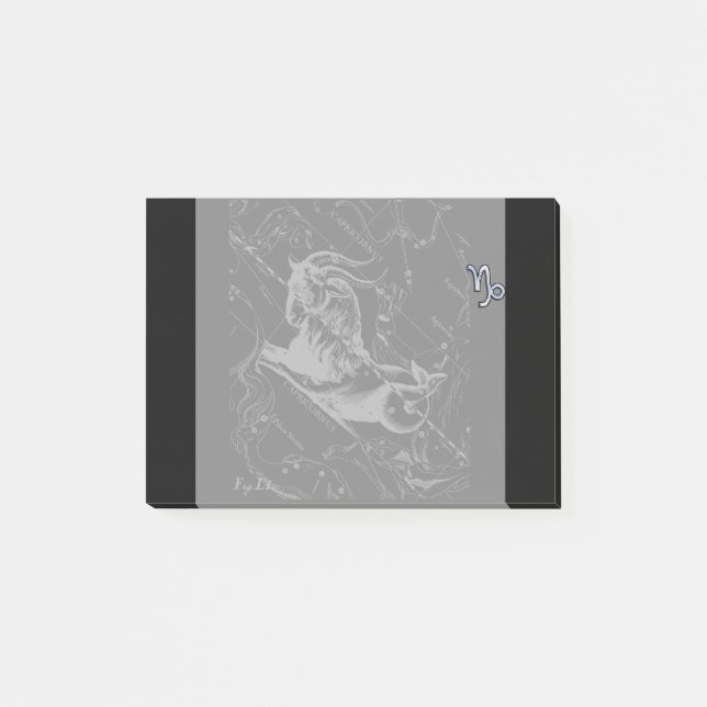 Post-it® Le zodiaque de Capricorne de style de chrome se (Devant)