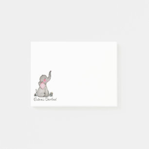 Post-it® L'éléphant mignon de bébé d'aquarelle avec