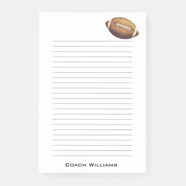 Post-it® L'entraîneur de football américain ajoutent le nom (Devant)