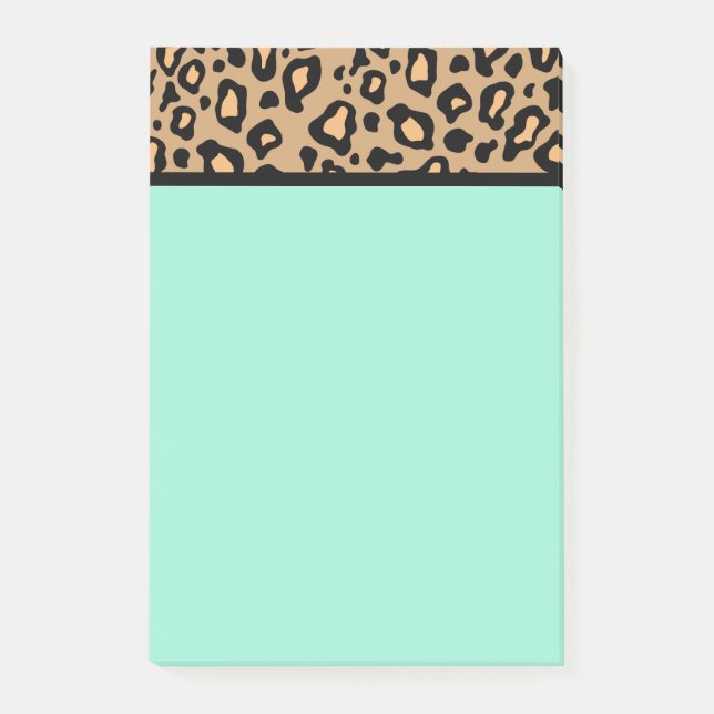 Post-it® Leopard de professeur Turquoise Post It Notes Cade (Devant)