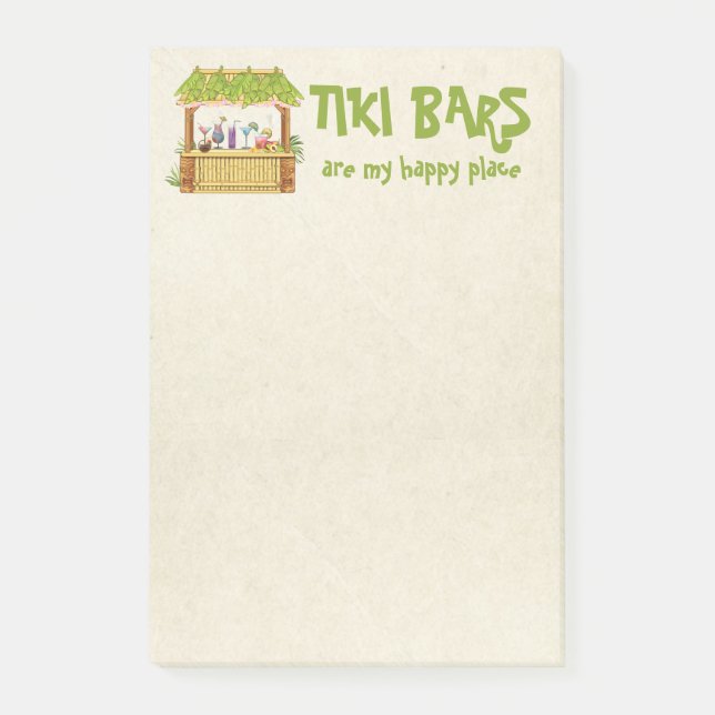 Post-it® Les bars Tiki sont mon endroit heureux (Devant)