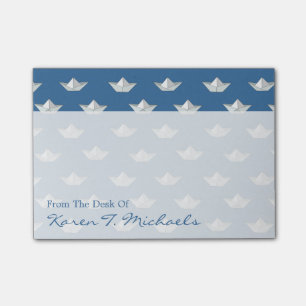 Post-it® Les bateaux d'origami sur le motif   de l'eau