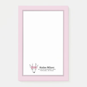 Post-it® Les cerfs communs de fleurs d'aquarelle ajoutent