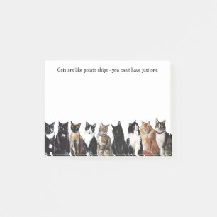 Post-it® Les chats sont comme des chips - Une dame folle et