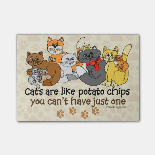 Post-it® Les chats sont comme des pommes chips