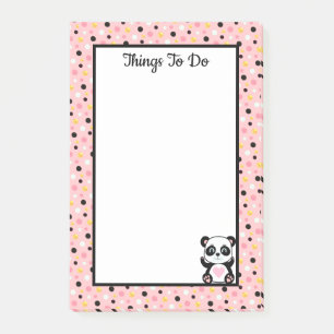 Post-it® Les choses à faire Panda Ours & Pois en rose