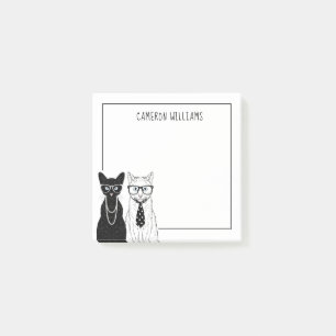 Post-it® Les couples   de chat ajoutent votre nom