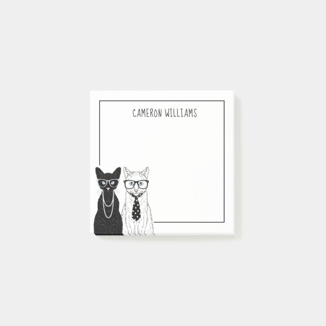Post-it® Les couples | de chat ajoutent votre nom (Devant)
