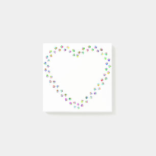 Post-it® Les Empreintes de pattes du Coeur des chats de chi