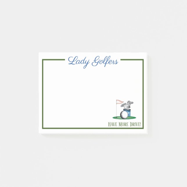 Post-it® Les Golfeurs Lady Ont Plus De Notes De Conduite Po (Devant)