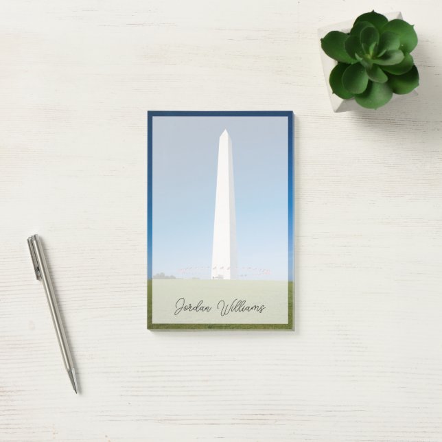 Post-it® Les monuments | Washington Monument avec drapeaux (Bureau)