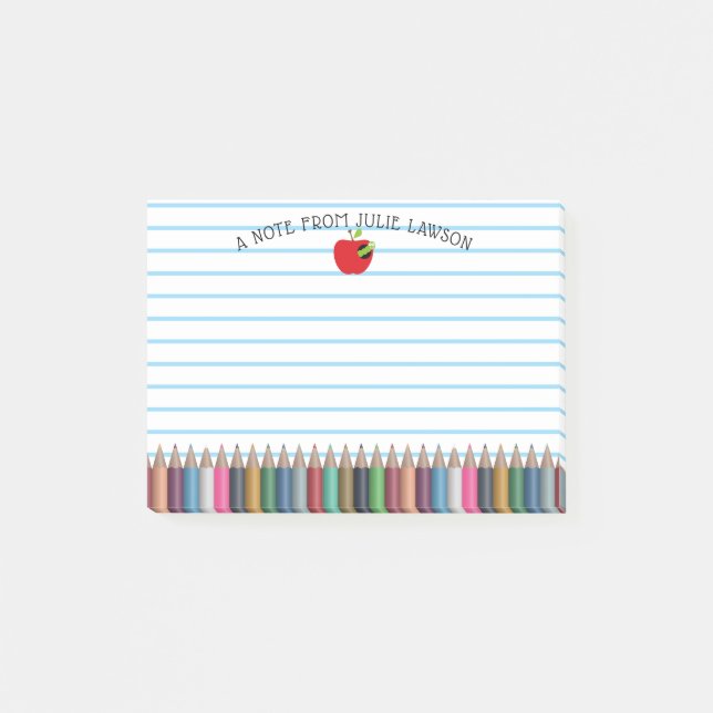 Post-it® Les professeurs appellent les crayons colorés de (Devant)