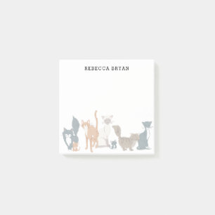 Post-it® Les races illustrées mignonnes de chat ont