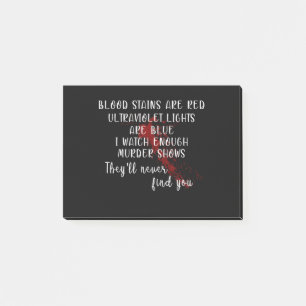 Post-it® les taches de sang sont rouges, les lumières ultra