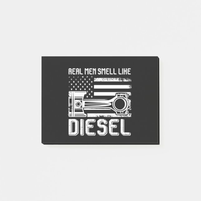 Post-it® Les vrais Hommes Sentent Comme Diesel Drôle Mécani (Devant)