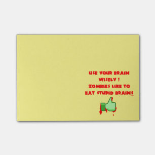 Post-it® Les zombis aiment les cerveaux stupides