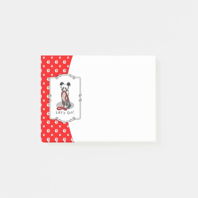 Post-it® Let's Go! Walk Chinese Crested Dog (hl blk wh 1) (Devant)