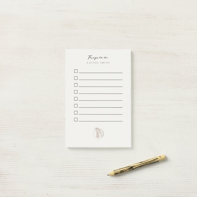 Post-it® Letterpress twig to do list (Sur un bureau)