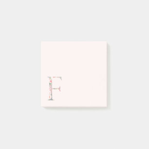 Post-it® LETTRE Florale "F" Notes du monogramme